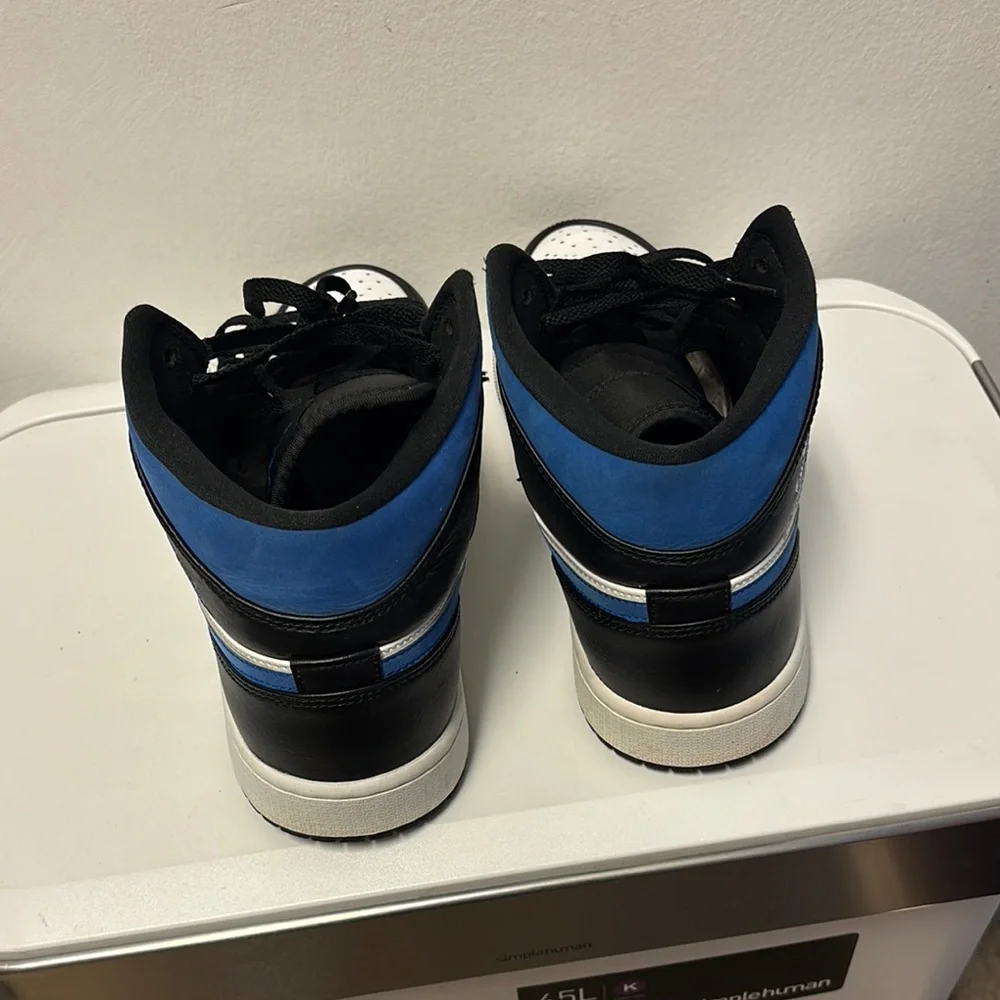 Nike Men’s Air Jordan 1 Mid Racer Blue/white/black 9.5 High-Top Sneakers - Picture 5 of 14